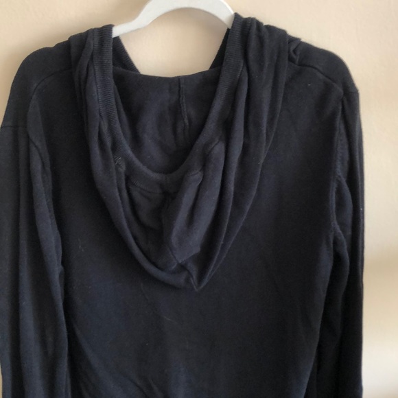 Ambiguous Black Hooded ButtonUp Cardigan SzMed - Picture 9 of 11